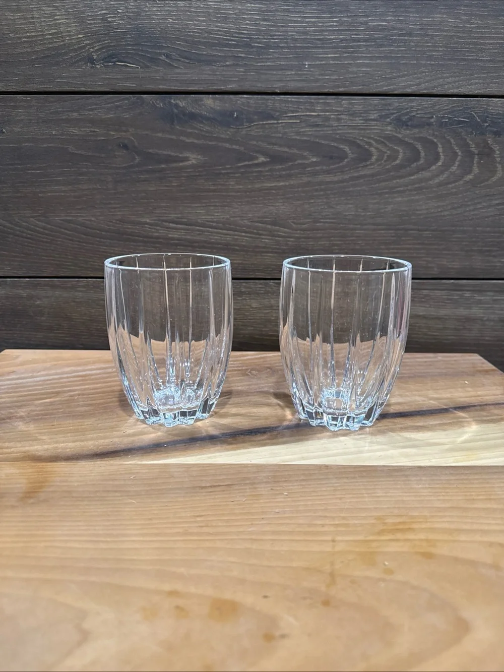 Marquis by Waterford Crystal Clear Ribbed Glass Tumbler Set - Pair
